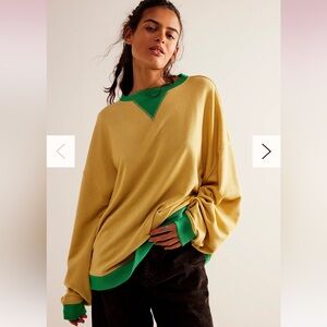 Free People We The Free Classic Crew Colorblock Sweatshirt XS